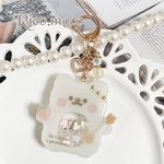 ✨️癒し系フェイスが可愛い♡⃛ ホワイトくまちゃん🧸✨️シェイカーキーホルダー シャカシャカキーホルダー レジンキーホルダー ハンドメイド 1点 