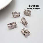 【インポート　ボタン】1個　スクエア　シルバー　メタルカボション　デザインボタン　