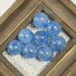  【20mm  6個】beauciel企画オリジナルカラー ブルー クラックキャンディーオーロラ アクリルビーズ   貫通
