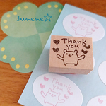 Thank youはんこ(ハートとばしくま)