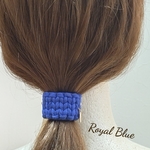 ヘアゴム　やわらかい　バレッタ風　ロイヤルブルー
