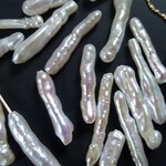 [1pcs] ばら売り 約3mmx約13mm~約4mmx約22mm ホワイト 淡水パール スティックパール バロックパール 