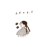 2.5×2.5cm ストライプ柄の女の子