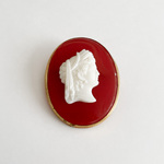 フランス ヴィンテージ ブローチ no.38 （ ガラス カメオ風 ）　