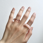 シャンパンピンク  ダブルガラス リング   glass ring