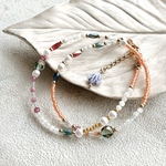 【2wayタイプ】Early Summer　ブレスレット＆ネックレス　カラフル　ビーズ　天然石　ショートネックレス