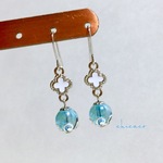 天然石アクアオーラ水晶のピアス／イヤリング