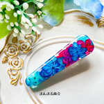 【Flower Garden】カラフル  ブルー レッド パープル 紫陽花 花 ドライフラワー 押し花  ボタニカル ヘアクリップ ヘアピン ヘアーアクセサリー パーティーヘアー 