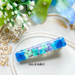 【Flower Garden】カラフル  ブルー  紫陽花 花 ドライフラワー 押し花  ボタニカル ヘアクリップ ヘアピン ヘアーアクセサリー パーティーヘアー 