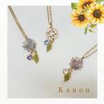 ✨紫陽花チャームとシャネルストーンネックレス✨