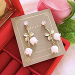 大人可愛い ゆらゆら♪ 鈴蘭 ホワイト レディース お洒落 ハンドメイドピアス イヤリング