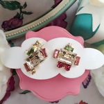 【受注】“おめかしロボくん”❤️スワロフスキービジューピアス❤️リボン