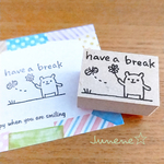イラストはんこ(have a breakお花とくまさん)