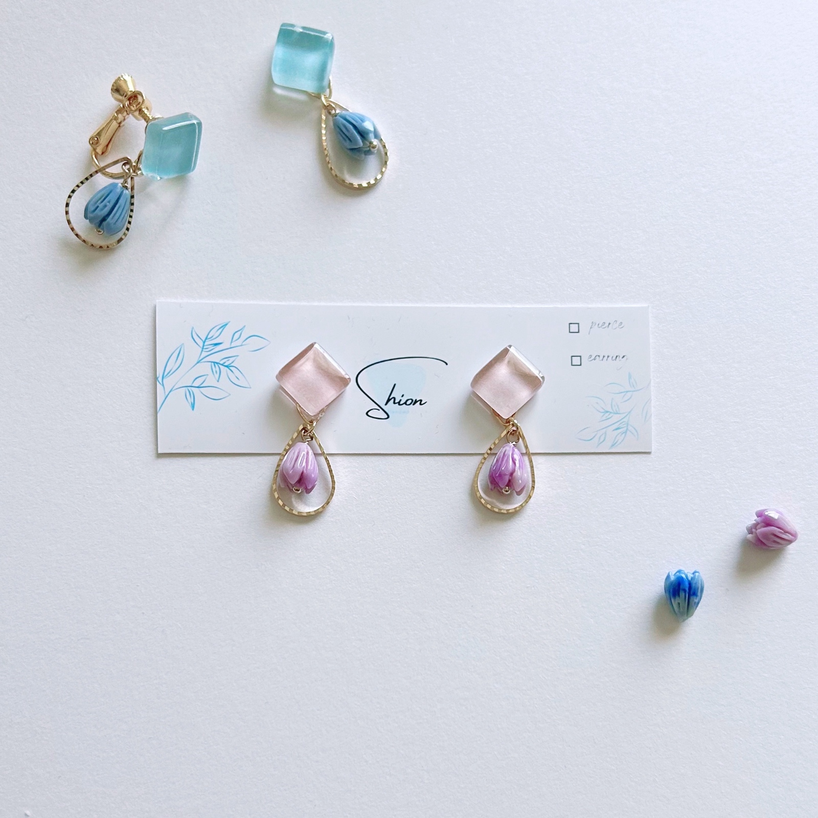 ハンドメイドピアス ピカケ～パープルピンク・一点物～ ハンドメイドピアス ピカケ～パープルピンク・一点物～ （ピカケ