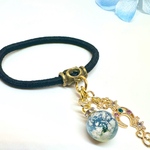 レジン空玉ヘアゴム（夜空＋月×星）