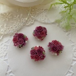 ボルドー　ランダム ②個 販売  薔薇 花 ブーケ　ウェディング　パーツ　25