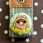 刺繍キーホルダー（コザクラインコ）