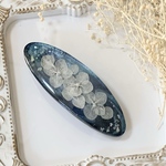 紫陽花　パールパウダー　バレッタ　レジン