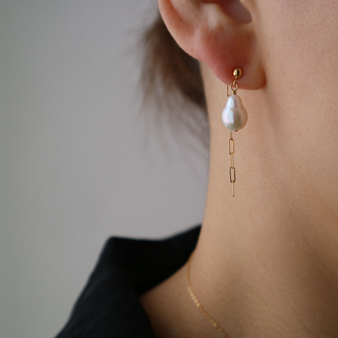 お花と崩し淡路のアシメピアス*【No.187】 - *Yue* | minne byGMO