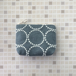 □ タンバリン ミニ ポーチ　12 ブルー  ミナペルホネン の刺繍生地　　tambourine 