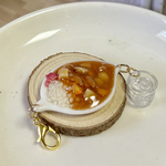 ミニチュア 昔ながらのカレーライス・お水付きチャーム or 片方ピアス