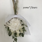 白紫陽花のスワッグブーケ　ドライフラワースワッグ　プレゼント　ウエディング