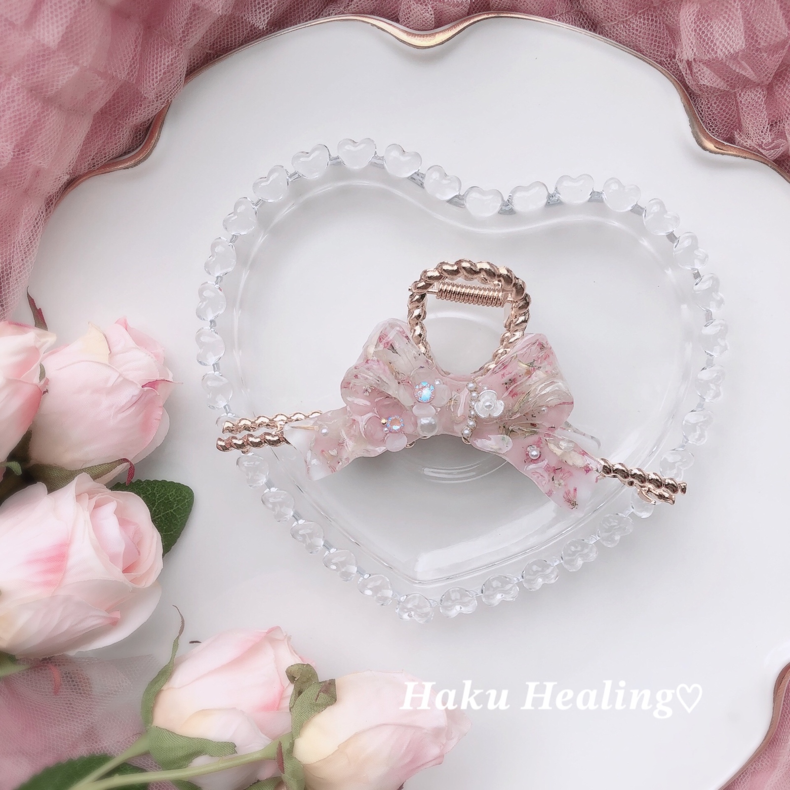 リボンフラワー? ✿??  バンスクリップ 約12cm