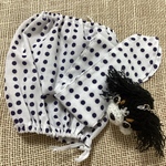 豆絞りスヌード（紺色）　うさちゃんのどじょうすくい