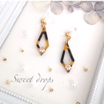 再販♡べっ甲 ガラスストーン ノンホールピアス/ピアス