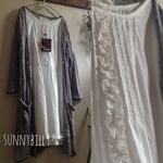 ●オフ白ピンタックとレースのワンピース●【sunnybilly】