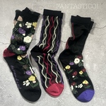 お得な3足セット❤️サンダル合わせにもめちゃかわな靴下❤️シースルーソックス♪北欧フラワー柄お花柄幾何学模様 プレゼントギフト