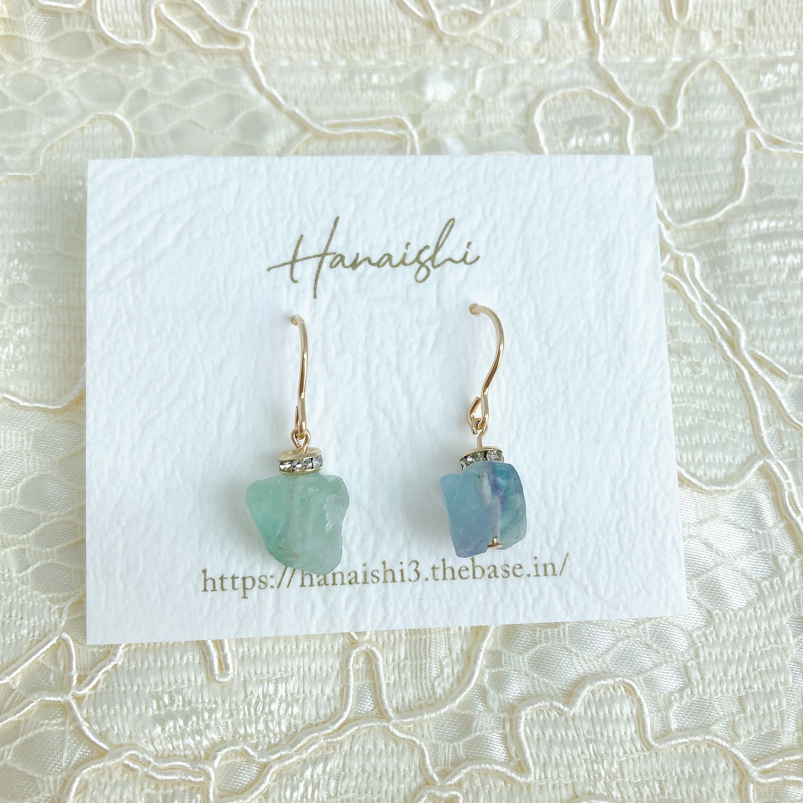 ♥️天然石ピアス♥️No.186★800円★フローライト 20mmコイン ピアス【フローライト・トルマリン】14kgf | earth venus
