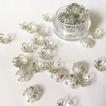 【大特価100個】座金ビーズキャップシルバー10mm【売り切り】