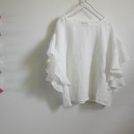 再販　ベルギーリネン　ラッフルスリーブブラウス