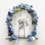 雨が大好きなフェレットの紫陽花アーチ
