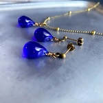 真夜中　Czechglass drop set jewelry