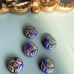 【1コずつ販売】JIRI＊IVANA#czech beads#チェコビーズ　flower19㍉ cobalt irregular mable /bronze