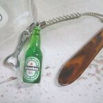 帯飾り　ビール＆栓抜き　瓶ビール　