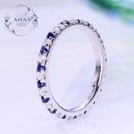 【新作】モアサナイト　モアッサナイト　フルエタニティリング　モアサナイト×ロイヤルブルーモアサナイト　1.5mm