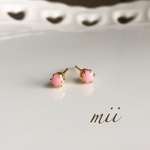 3mm vintage ベビーピンク スタッドピアス