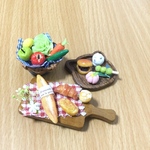 和菓子、パン、野菜の3点マグネットセット🍡🥖🍋🍎