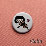 送料無料  缶バッチ〜ヴァイオリン