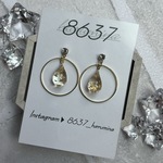 【No.015】ゴールドしずくとフープのピアス