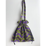 巾着トート　〜naminami / purple × green〜