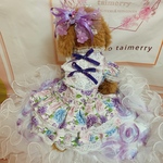 犬猫うさちゃん服　紫陽花ワンピース