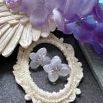 紫陽花シリーズ【チタンポストピアス】薄紫💜