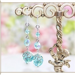 【0272】樹脂ピアス・イヤリング　すかしキャップ/チェコFP10ミリ/アクアマリン色