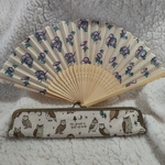 ふくろう柄がま口扇子入れ 扇子つき 🦉
