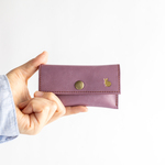 《牛革製》うさぎマークのカードケース/パープル　