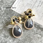 2pcs★veil deco charm・black &black（ベールデコチャーム）